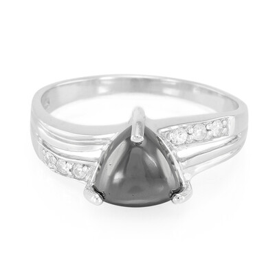 Anillo en plata con Hematita negra