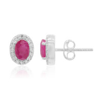 Pendientes en plata con Rubí de Mozambique