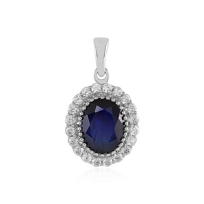 Colgante en plata con Zafiro azul de Madagascar