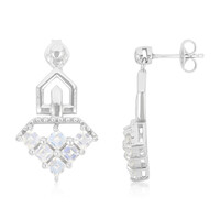 Pendientes en plata con Piedra de Luna arcoíris