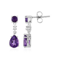Pendientes en plata con Amatista de Zambia