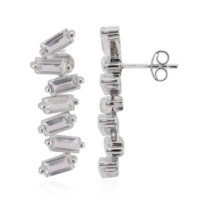 Pendientes en plata con Topacio blanco