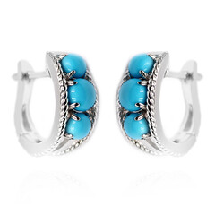 Pendientes en plata con Turquesa bella durmiente (Anne Bever)