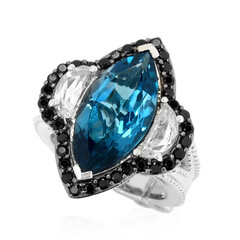Anillo en plata con Topacio azul de Londres (Dallas Prince Designs)