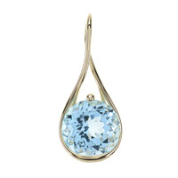 Colgante en oro con Topacio azul cielo