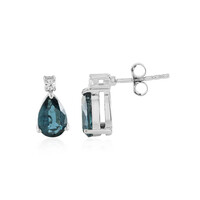 Pendientes en plata con Cianita petróleo