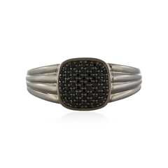 Anillo de hombre en plata con Espinela negra