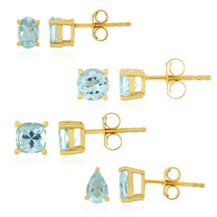 Pendientes en plata con Topacio azul cielo