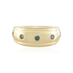 Anillo en plata con Diamante azul I2