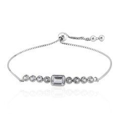 Brazalete en plata con Topacio blanco
