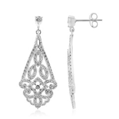 Pendientes en plata con Topacio blanco