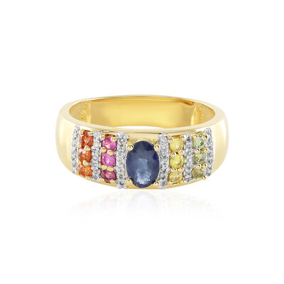 Anillo en plata con Zafiro azul