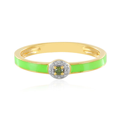 Anillo en plata con Diamante verde I4