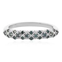Anillo en plata con Diamante azul I3
