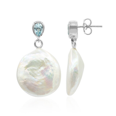 Pendientes en plata con Perla Freshwater (TPC)