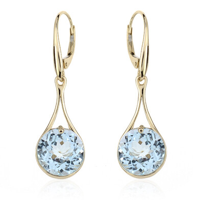 Pendientes en oro con Topacio azul cielo (dagen)