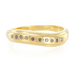 Anillo en plata con Diamante Cognac rojo