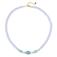 Collar en plata con Ágata de lazo azul (Riya)