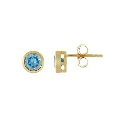 Pendientes en plata con Topacio azul suizo
