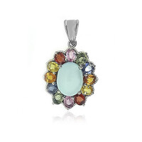 Colgante en plata con Calcedonia agua