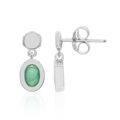 Pendientes en plata con Esmeralda de Zambia