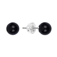 Pendientes en plata con Turmalina negra