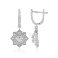 Pendientes en plata con Zafiro blanco