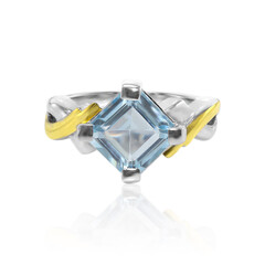 Anillo en plata con Topacio azul cielo