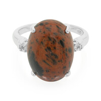 Anillo en plata con Obsidiana caoba