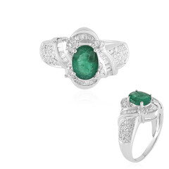 Anillo en oro con Esmeralda de Zambia