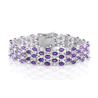 Brazalete en plata con Amatista de Zambia
