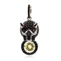 Colgante en plata con Cuarzo del Ouro Verde
