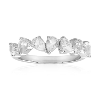 Anillo en plata con Topacio blanco