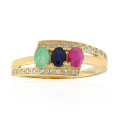 Anillo en plata con Esmeralda de Brasil