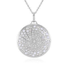 Collar en plata con Piedra de luna azul (KM by Juwelo)