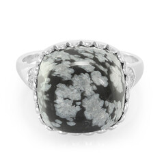 Anillo en plata con Obsidiana Copo de Nieve