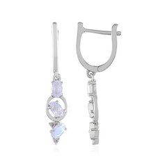 Pendientes en plata con Piedra de Luna arcoíris