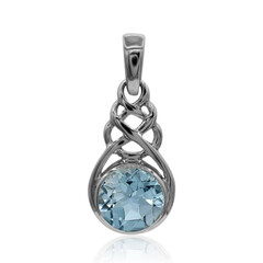 Colgante en plata con Topacio azul cielo