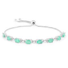 Brazalete en plata con Esmeralda de Socoto