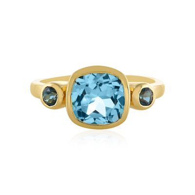 Anillo en plata con Topacio azul cielo