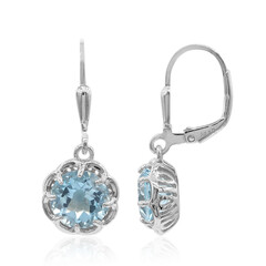 Pendientes en plata con Topacio azul cielo