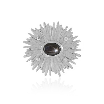 Colgante en plata con Zafiro estrella negra (MONOSONO COLLECTION)