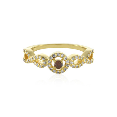 Anillo en plata con Diamante coñac I3