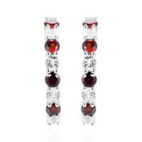 Pendientes en plata con Granate de Mozambique