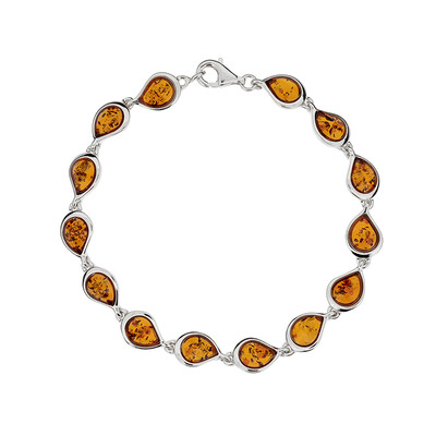 Brazalete en plata con Ámbar báltico (dagen)
