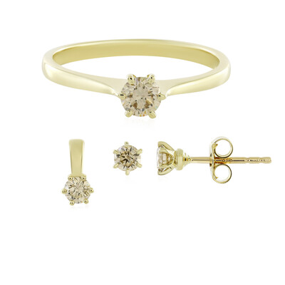 Anillo en oro con Diamante chocolate SI2