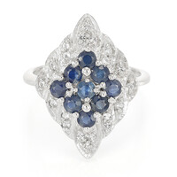 Anillo en plata con Zafiro azul