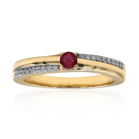 Anillo en oro con Berilo rojo