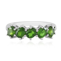 Anillo en plata con Diópsido de Rusia