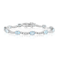 Brazalete en plata con Topacio azul cielo